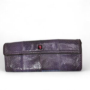 MCM Purple Snakeskin Clutch - Like New